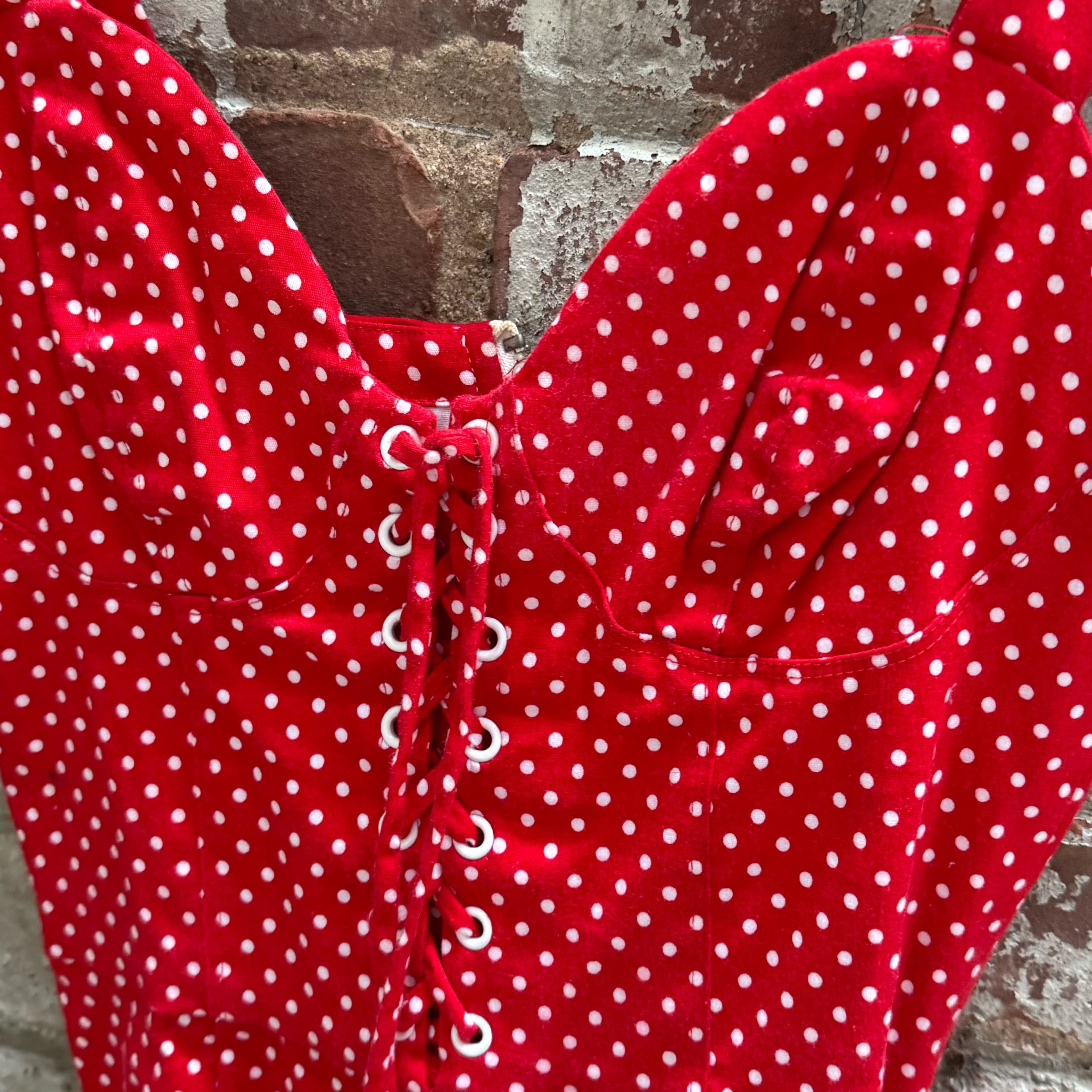Red Polka Dot Corset Top - Image 2