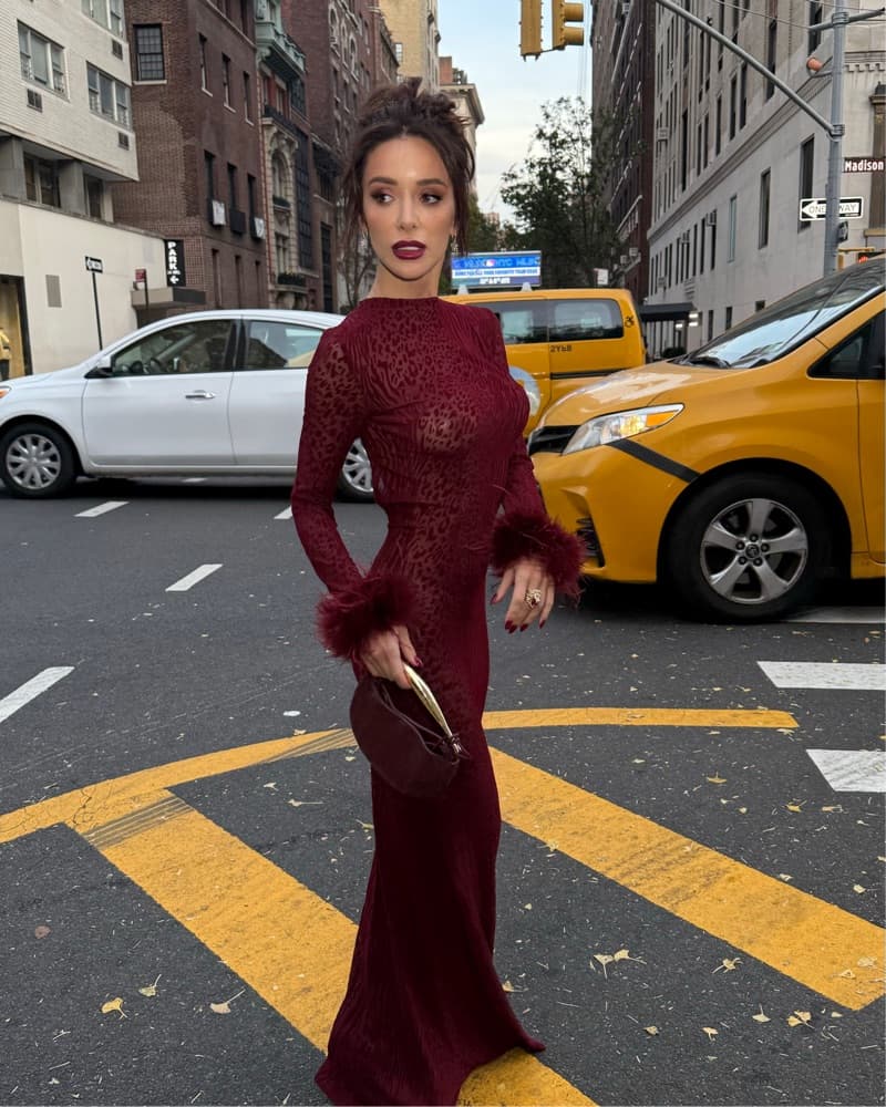 Burgundy new year gala big getsby dress - Image 5
