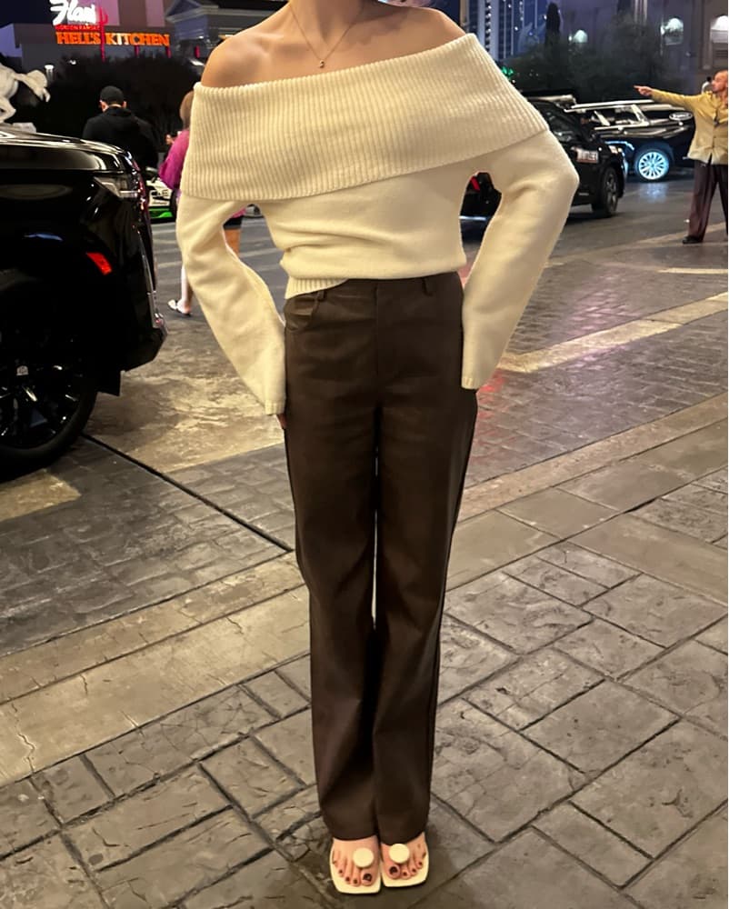 Chocolate Faux Leather Pants - Image 2