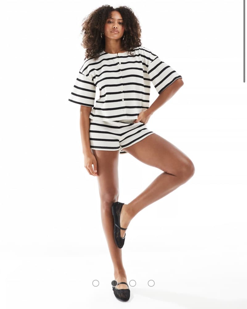 ASOS DESIGN striped cut and sew boxy Set - Image 2