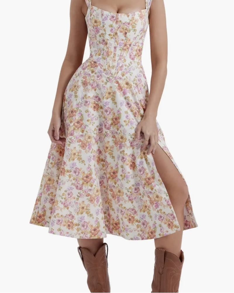 House Of CB Saira Floral Midi Dress - Image 2