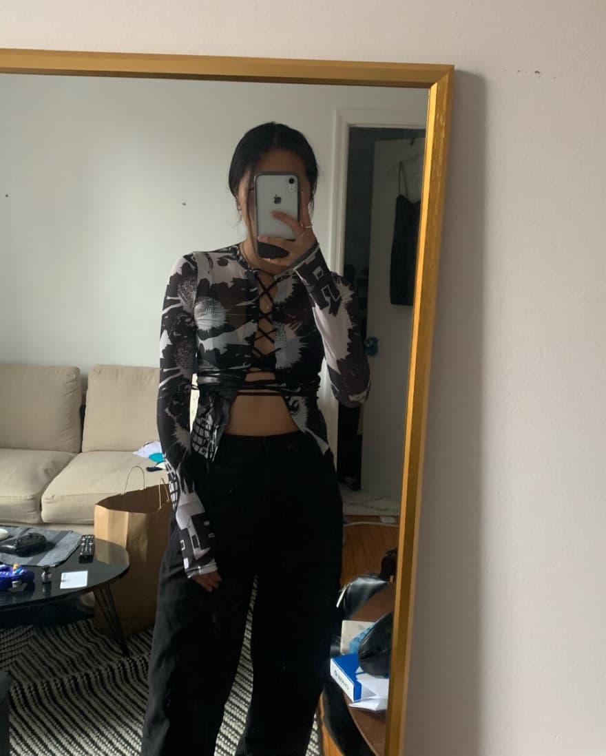 Danielle Guizio Longsleeve Mesh Top  - Image 2