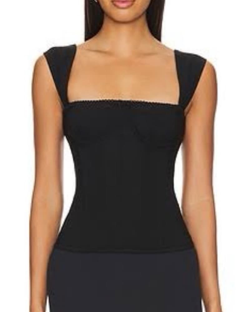 Black Rouched Corset Top - Image 1