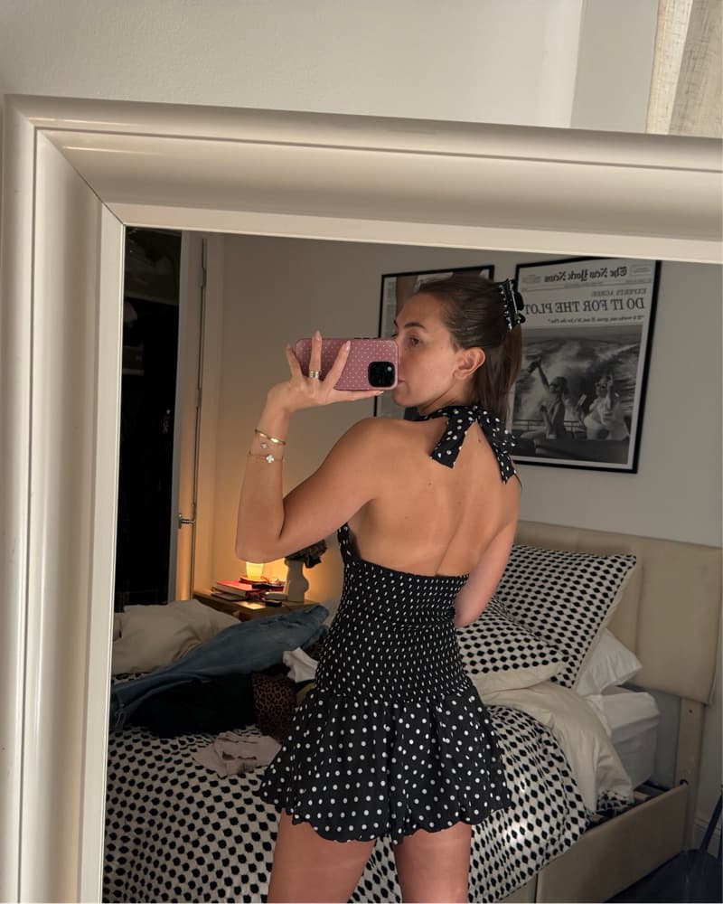 Polka Dot Ruffled Mini Dress - Image 3