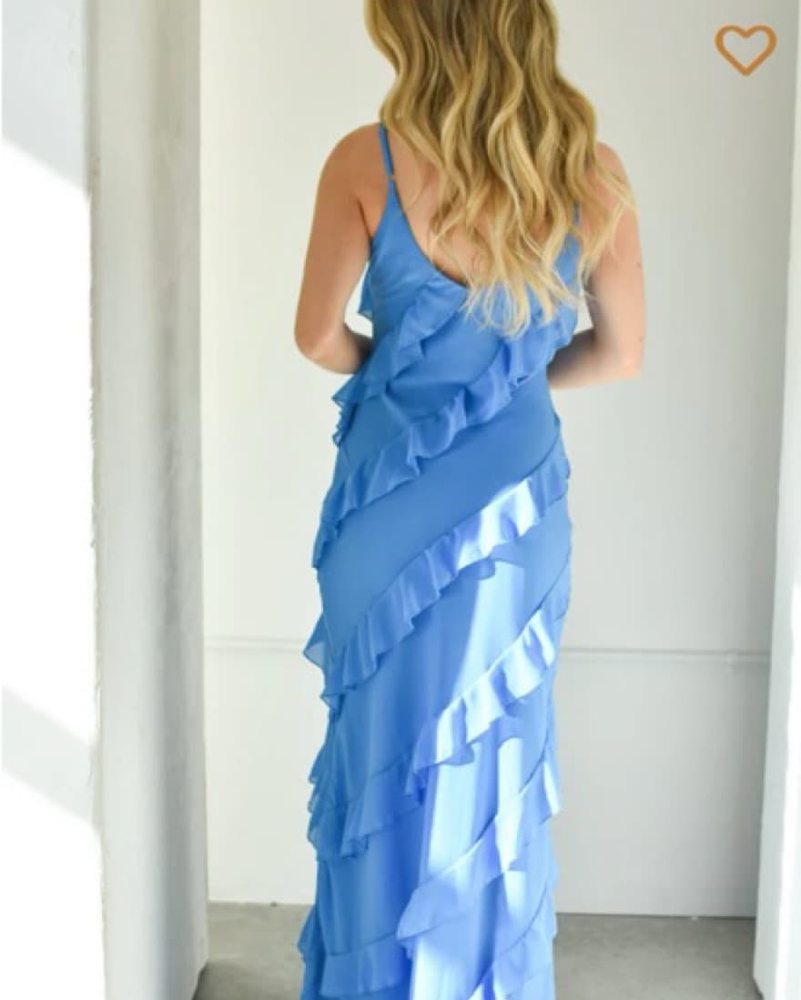 Gisele Blue Ruffle Dress - Image 2