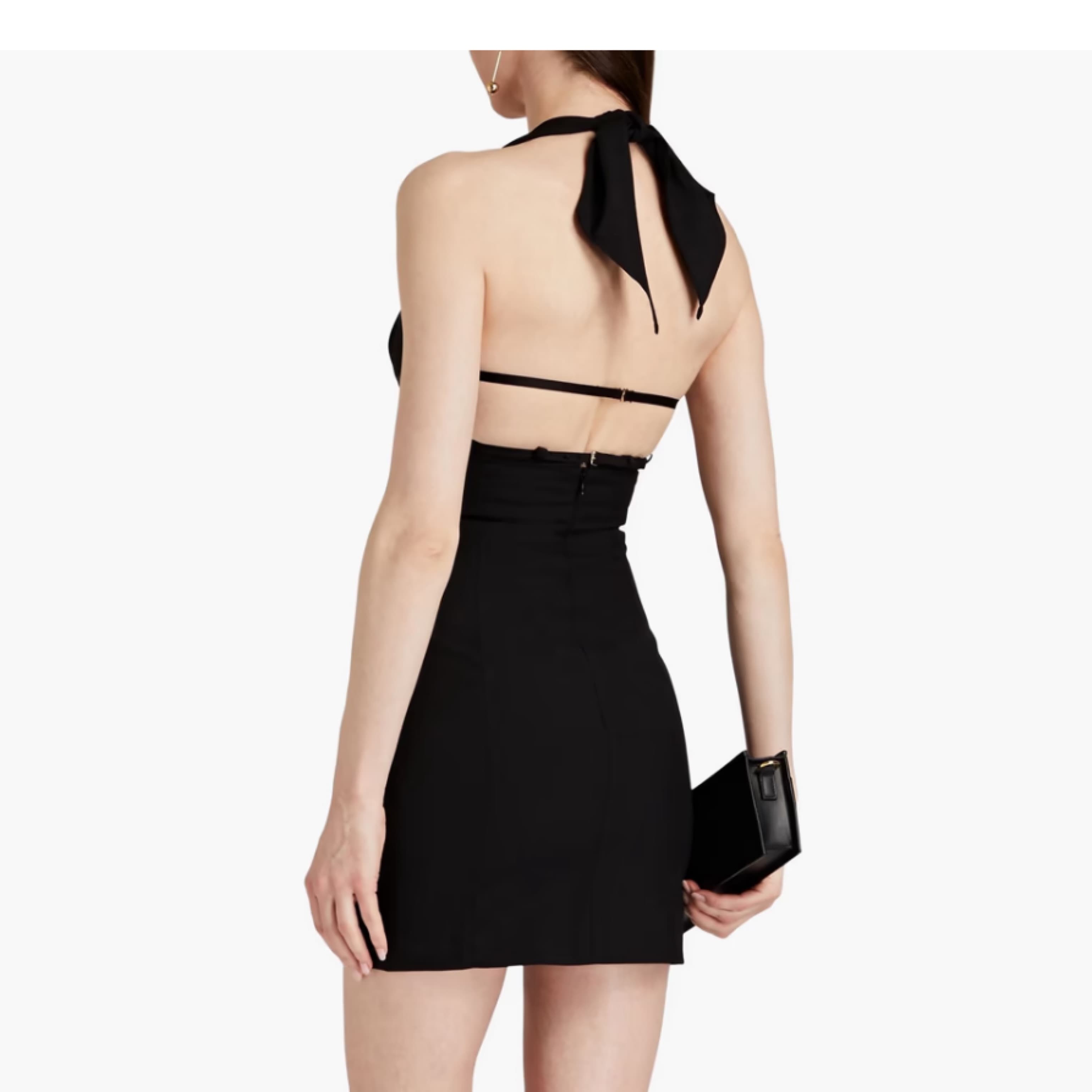 Jacquemus Black Strappy Mini Dress - Image 3