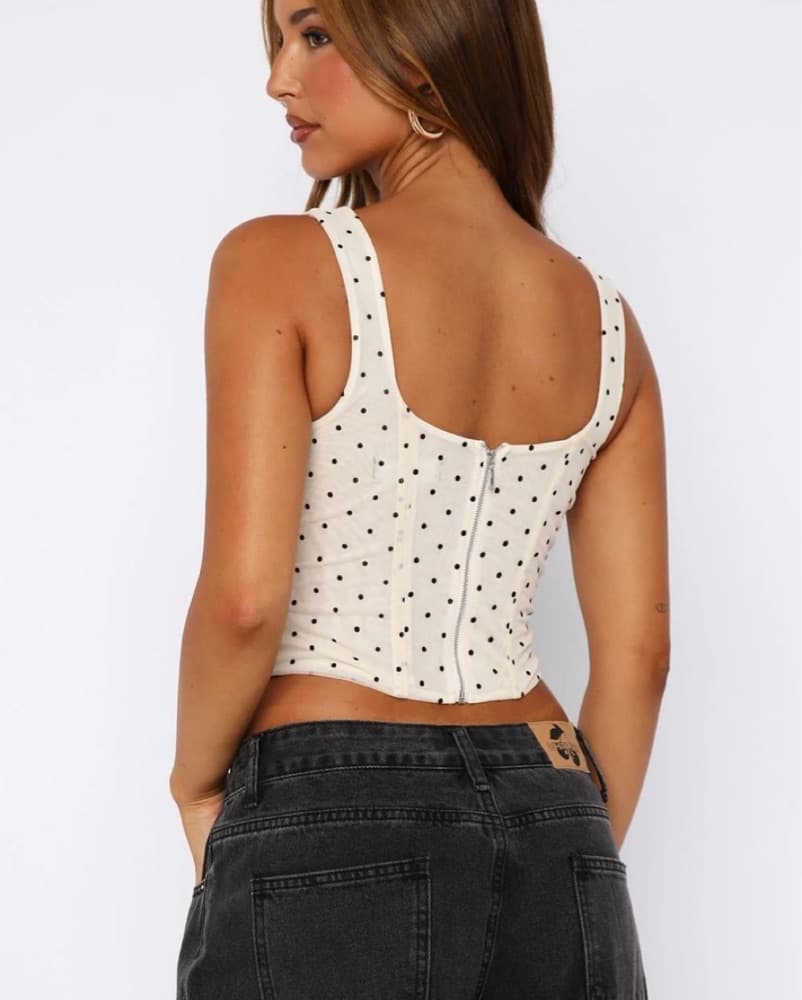Polka Dot Cropped Cami - Image 5