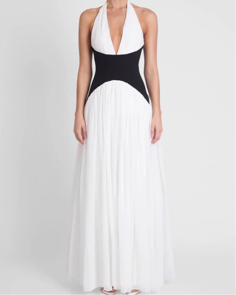 Elegant Halter Neck Maxi Dress - Image 1