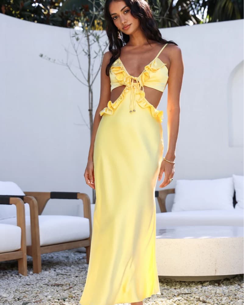 fortunate one Yellow Summer Dress - Image 1
