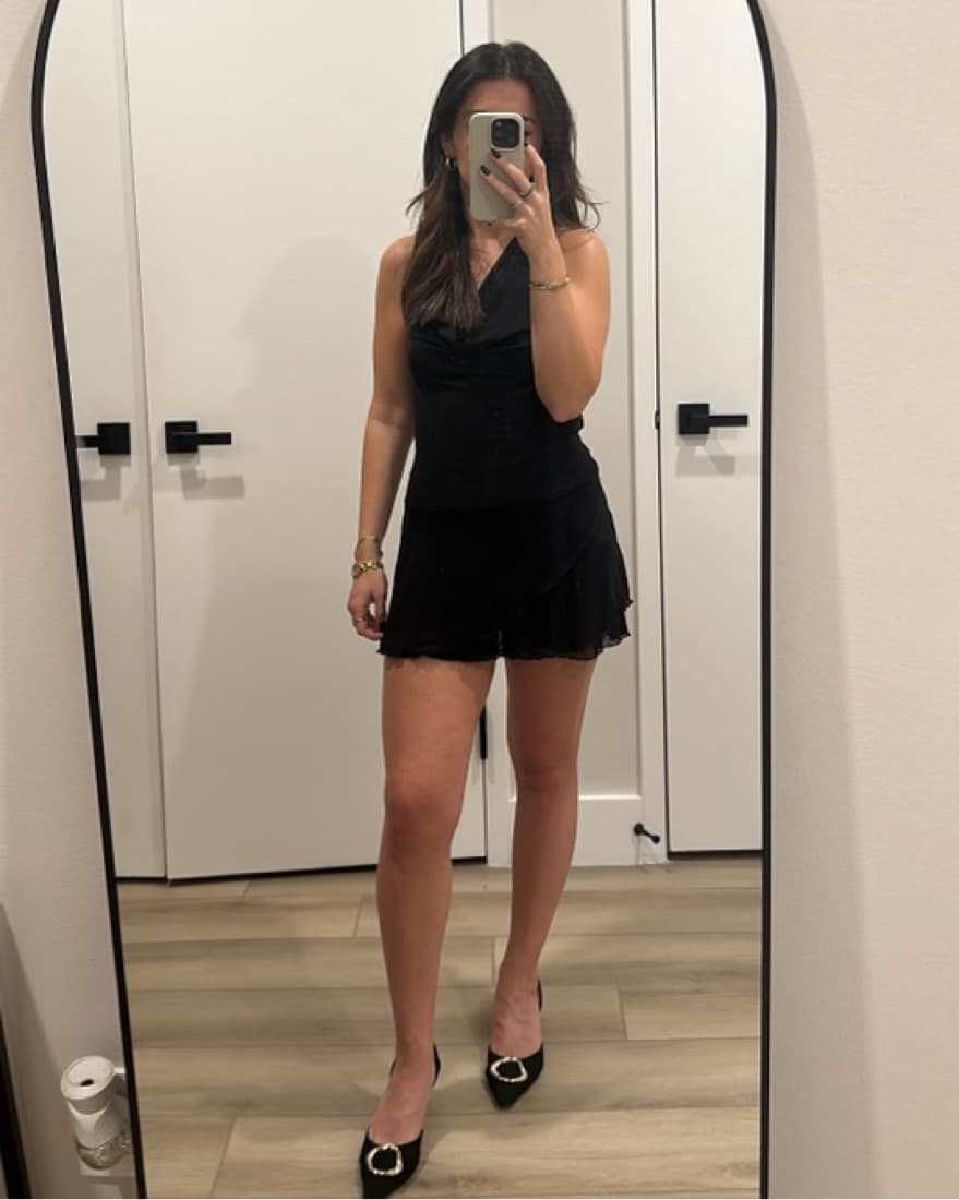 Mesh Halter Cowl Neck Mini Dress - Image 2
