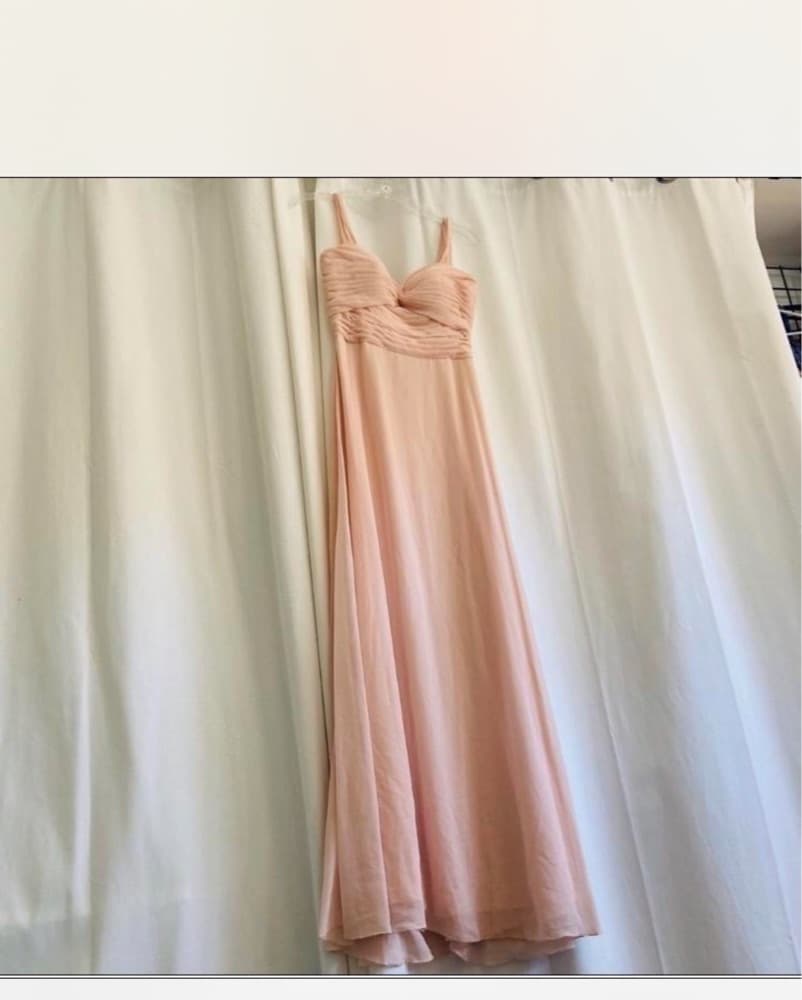 Elegant Blush Bridesmaid Dress - Image 1