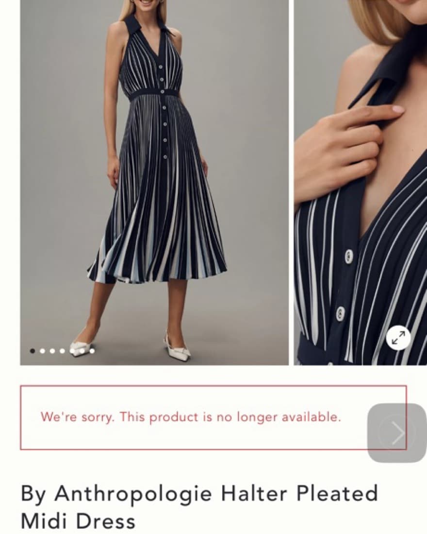 Athropigie Pleated Halter Midi Dressn - Image 2