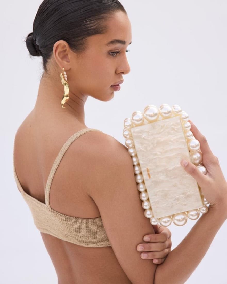 Cult Gaia Eos Clutch In Pearl - Image 4