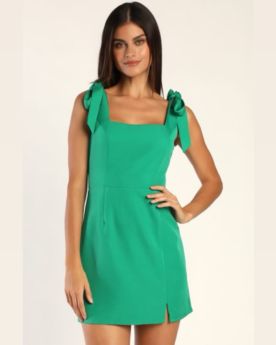 Lulu’s Green Tie-Strap Mini Dress - Image 1