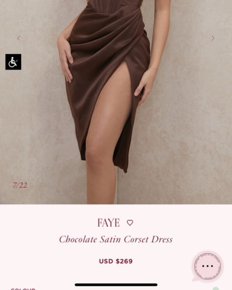  Chocolate Satin Corset Dress  - Image 3