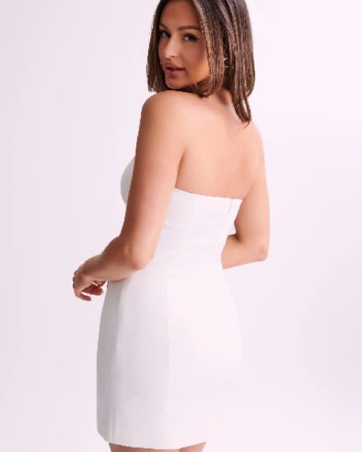 Meshki White Crepe Dress - Image 3