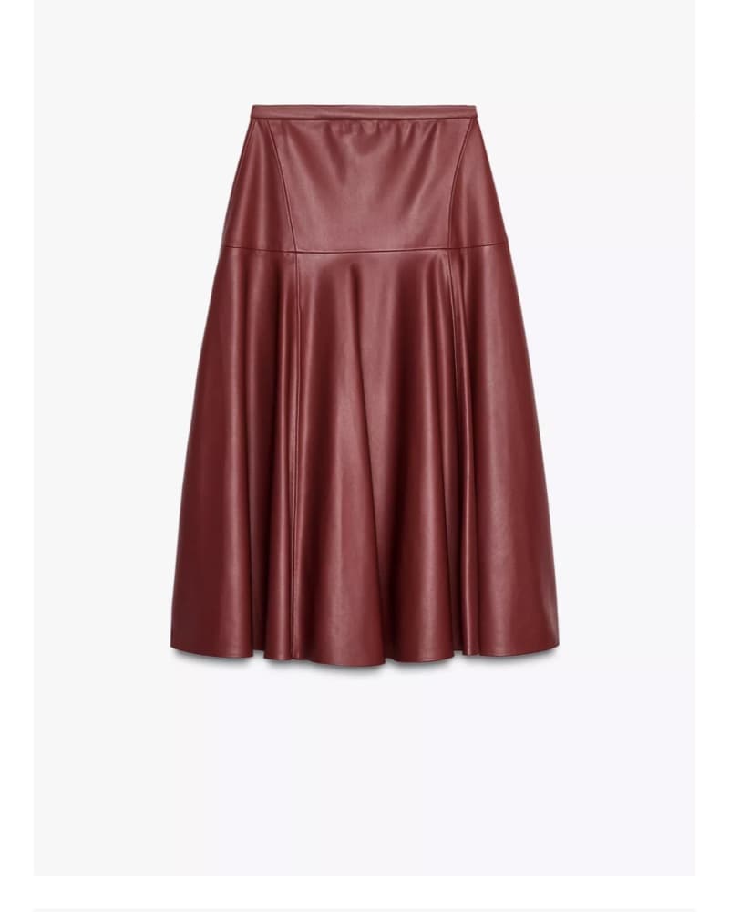 Faux Lether Midi Skirt - Image 2