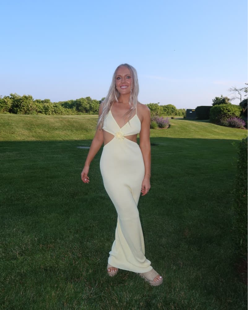 Revolve Yellow Maxi Cut-Out Dress - Image 1