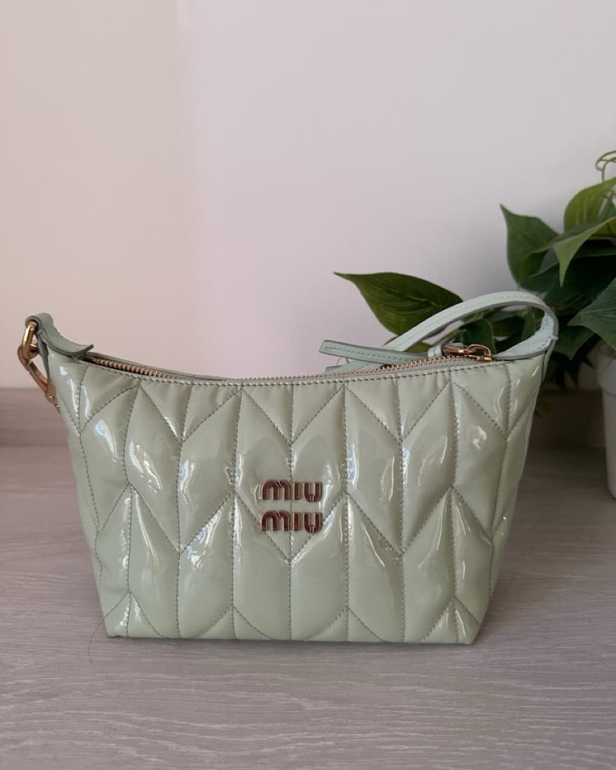 miumiu matelassé ciré mini-bag - Image 1