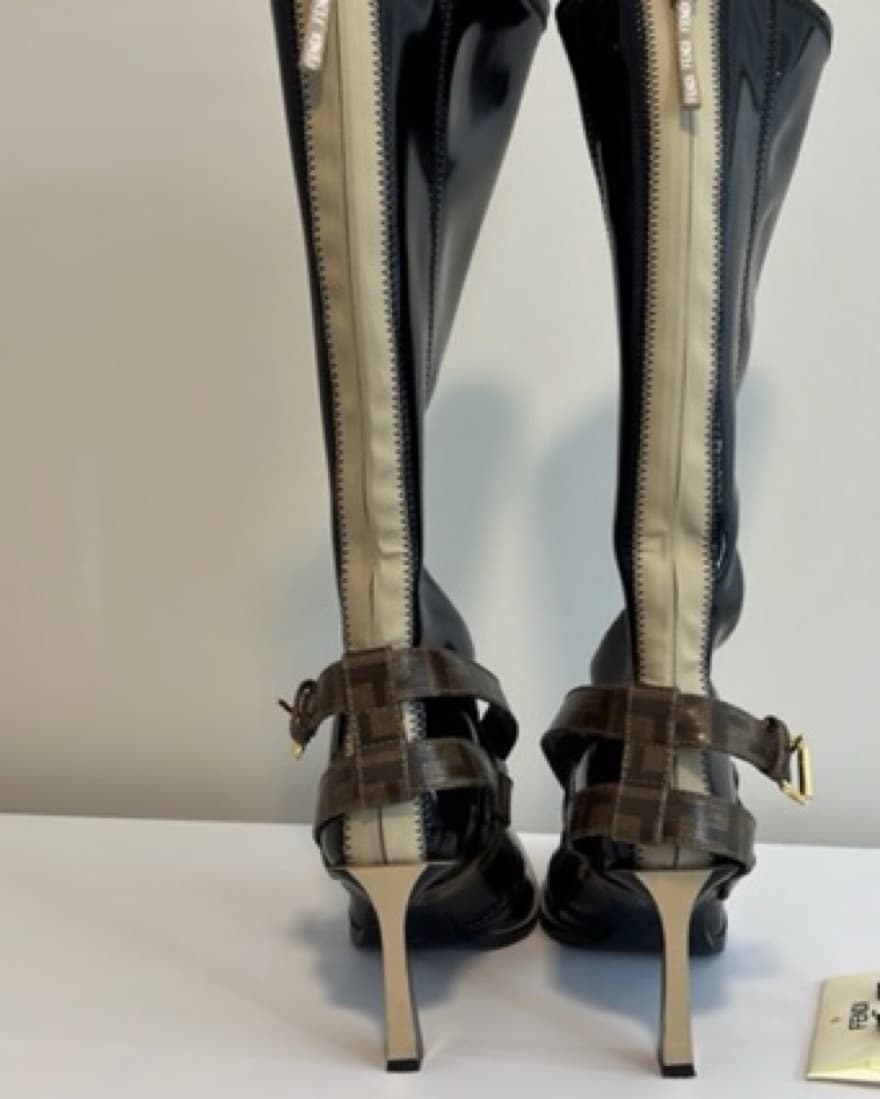 Fendi Black Zucca Boots - Image 2
