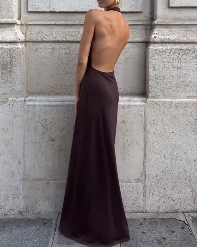 Weworewhat brown cowl neck maxi dress  - Image 3