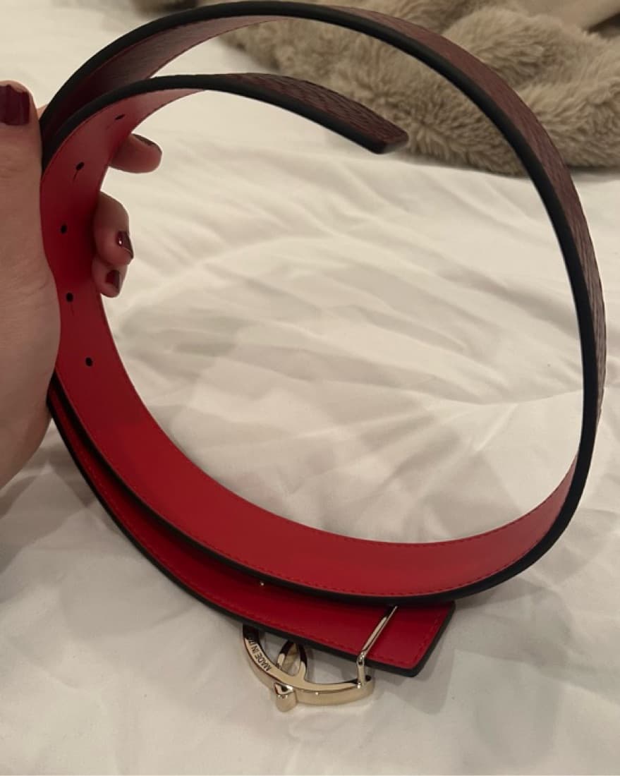 leather burgundy reversible belt - Image 2