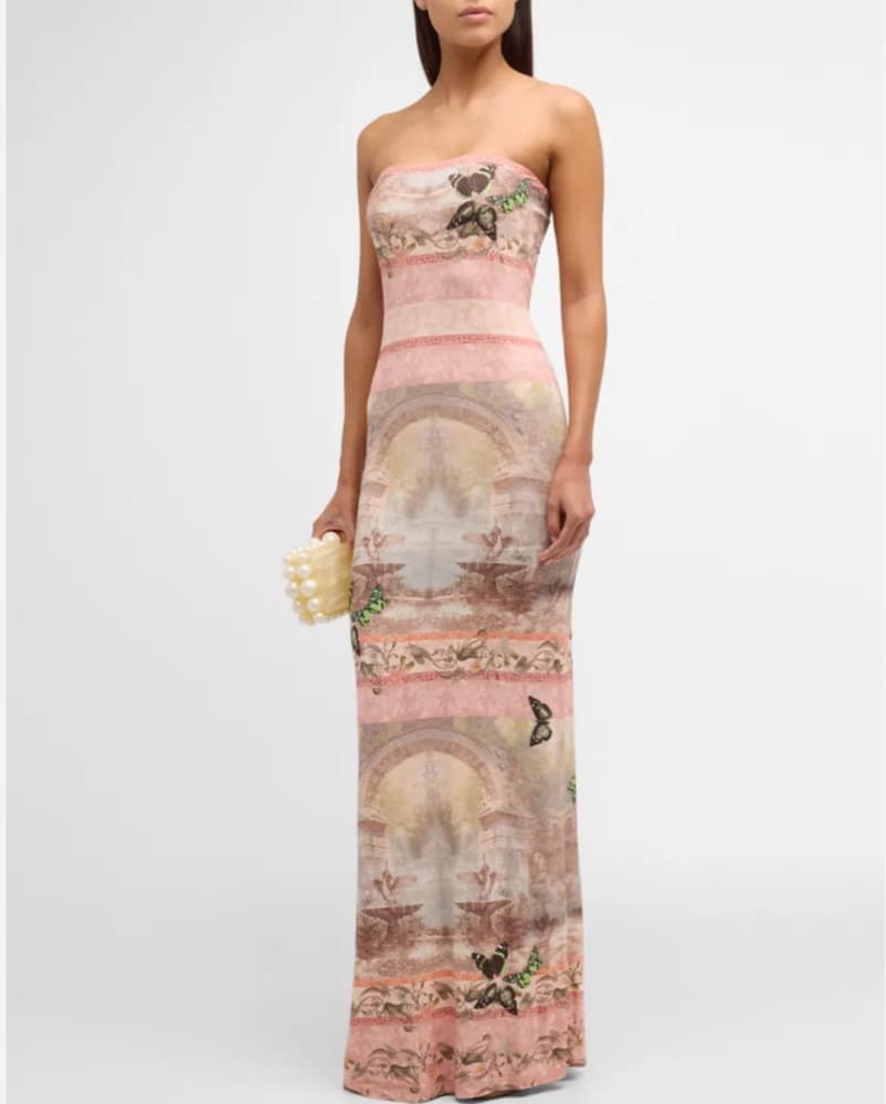 Delora Strapless Maxi Dress in Versaille - Image 1