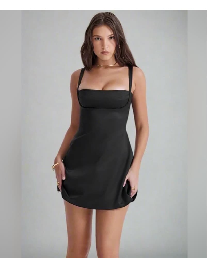 House of CB Kara Black Mini Dress S - Image 4