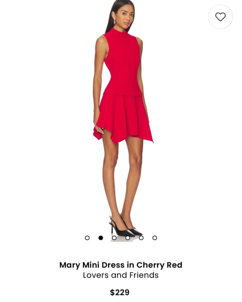 Mary Mini Dress In Chery Red REVOLVE - Image 3