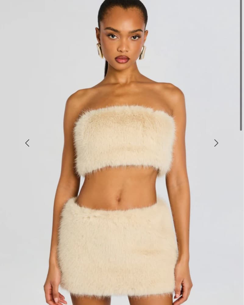 Luxurious Faux Fur Cropped Top - Image 1
