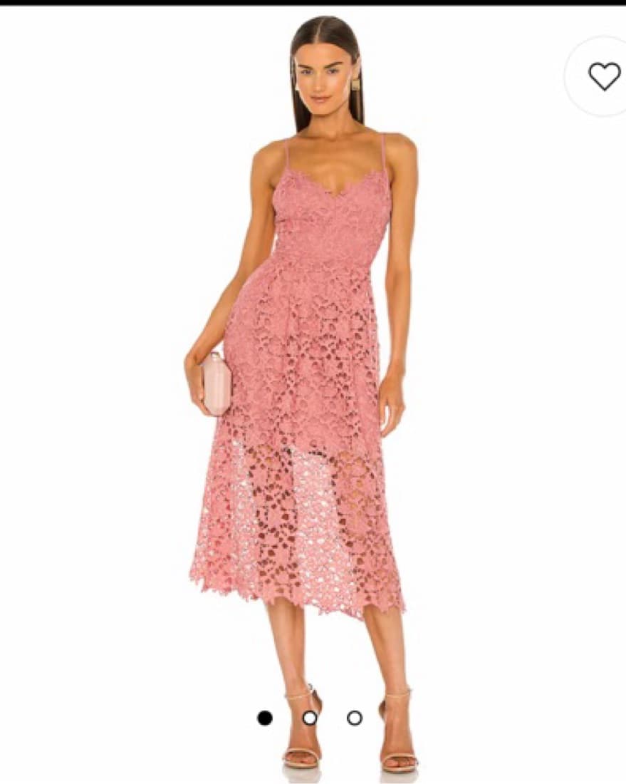 Pink ASTR Lace A-Line Midi Dress  - Image 1