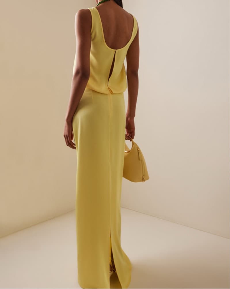 ILA Draped Satin Maxi Dress - Image 2