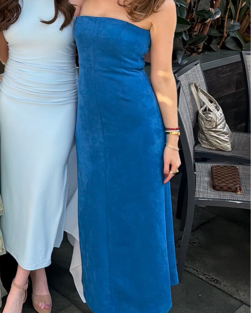 Blue suede strapless dress  - Image 1