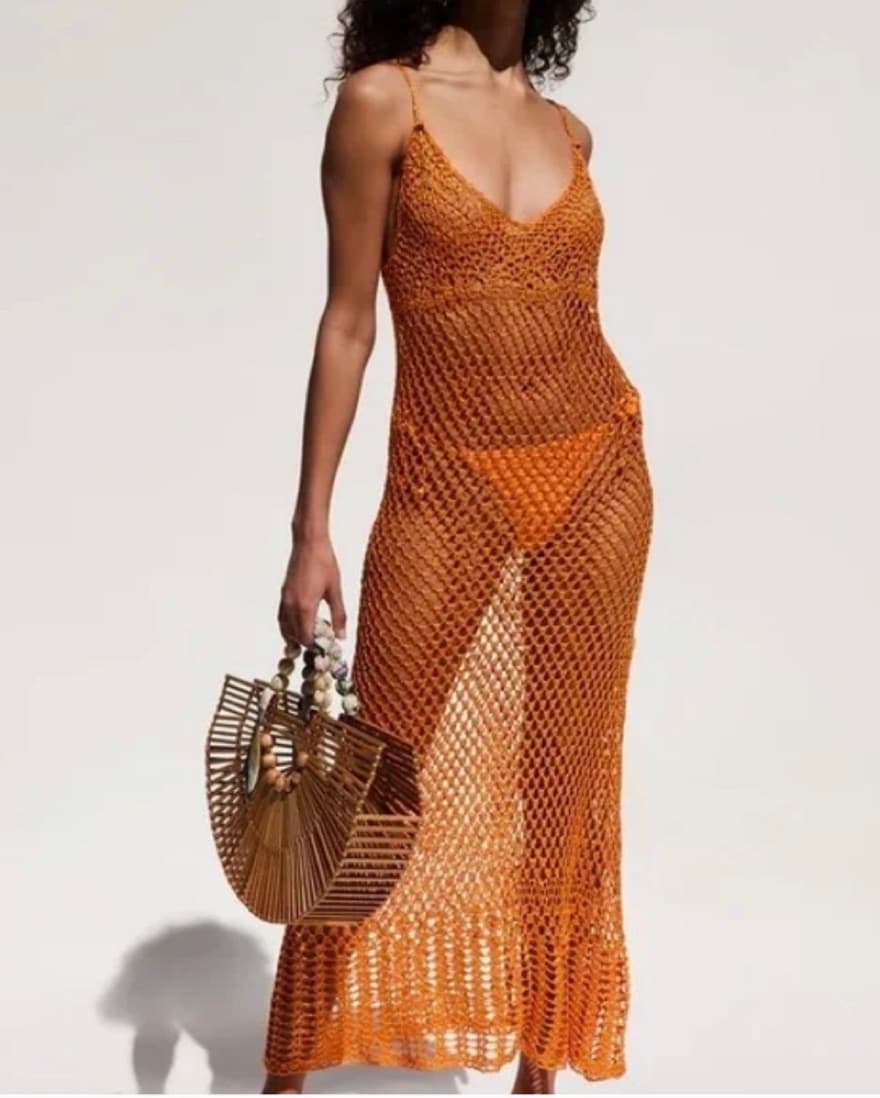 CULT GAIA SILENA KNIT CROCHET COVERUP - Image 1