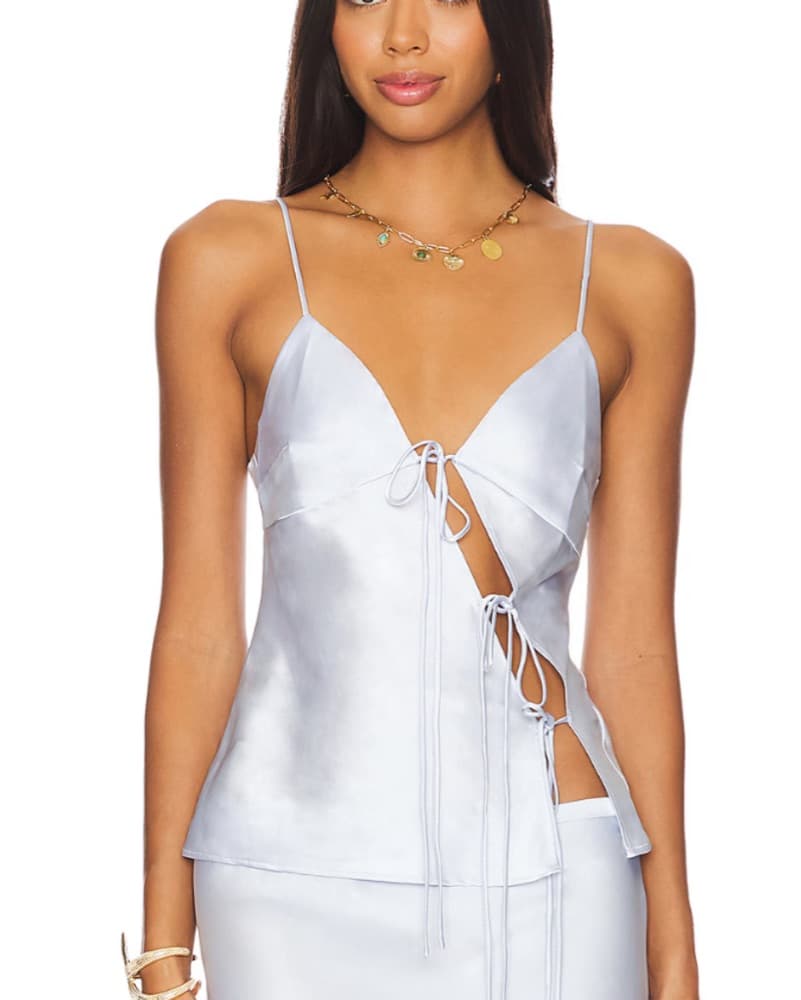 Lioness blue satin tie top - Image 1
