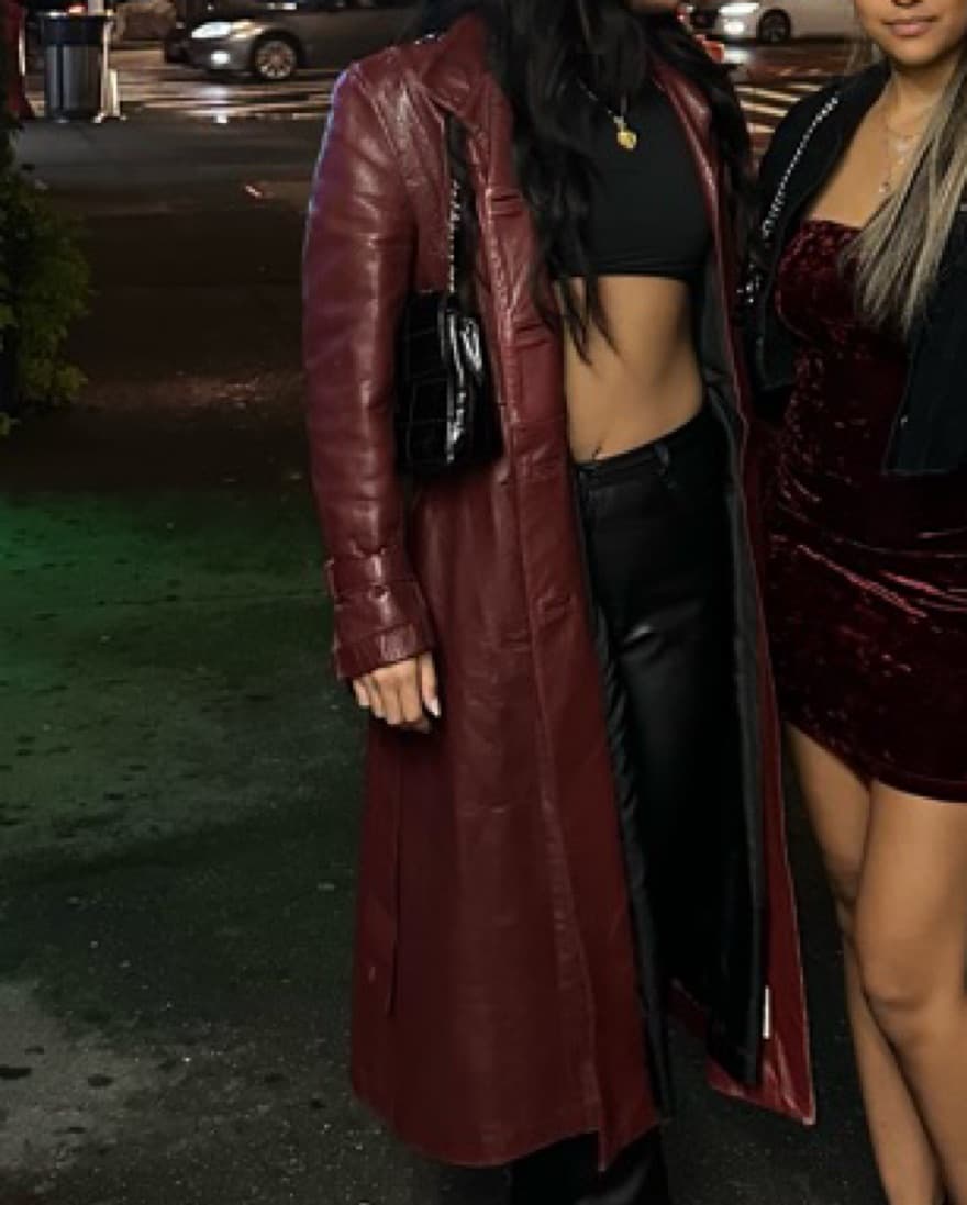 Real Leather Longline Jacket - Image 1