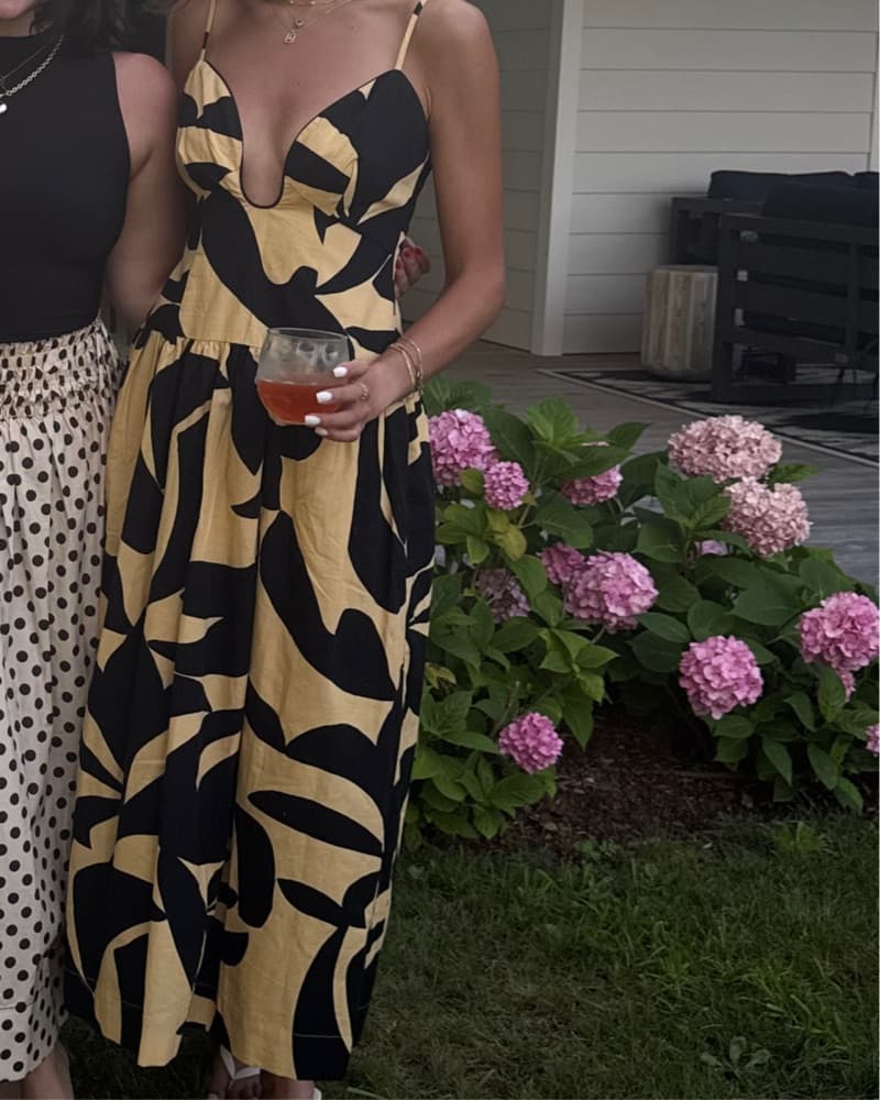 Bold Floral Midi Dress - Image 1
