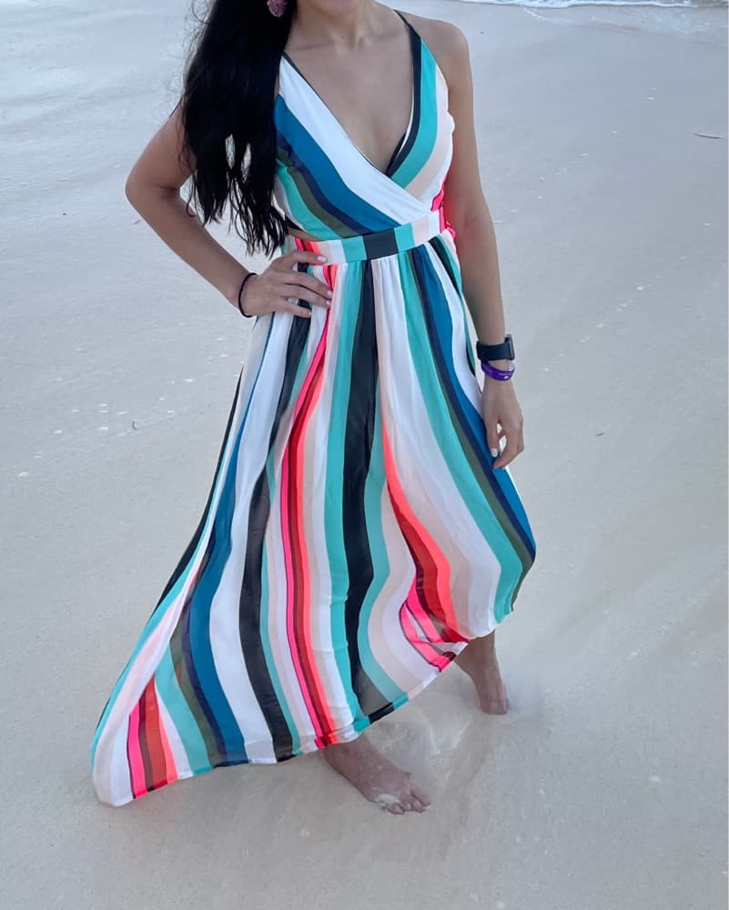 Beautiful Striped Cutout Maxi Dress  - Image 2