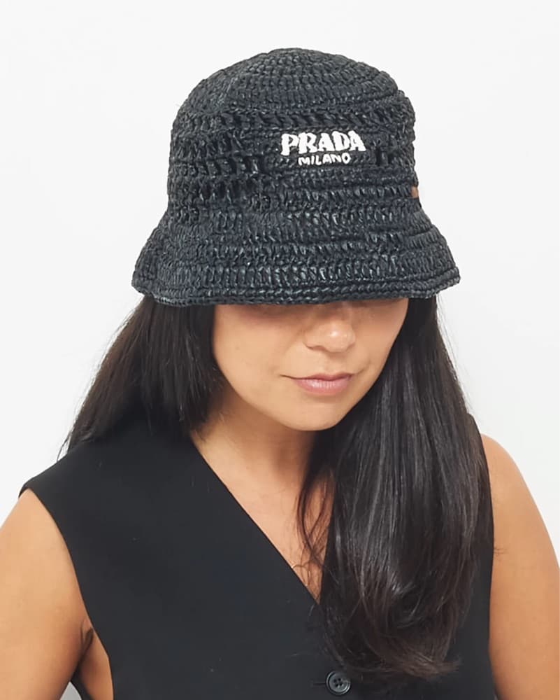 Prada Black Crotchet Hat - Image 4