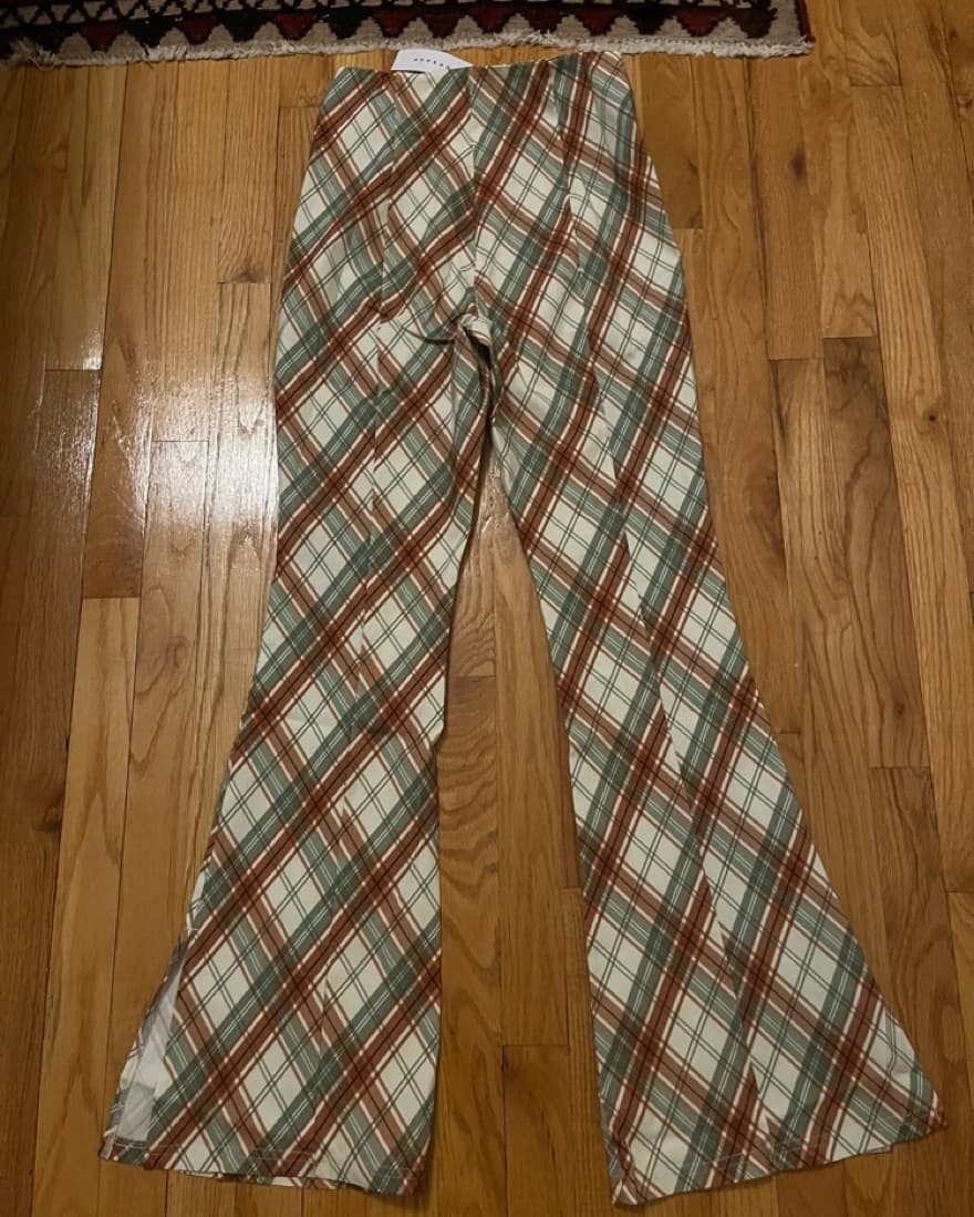Plaid Flare Pants - Image 3