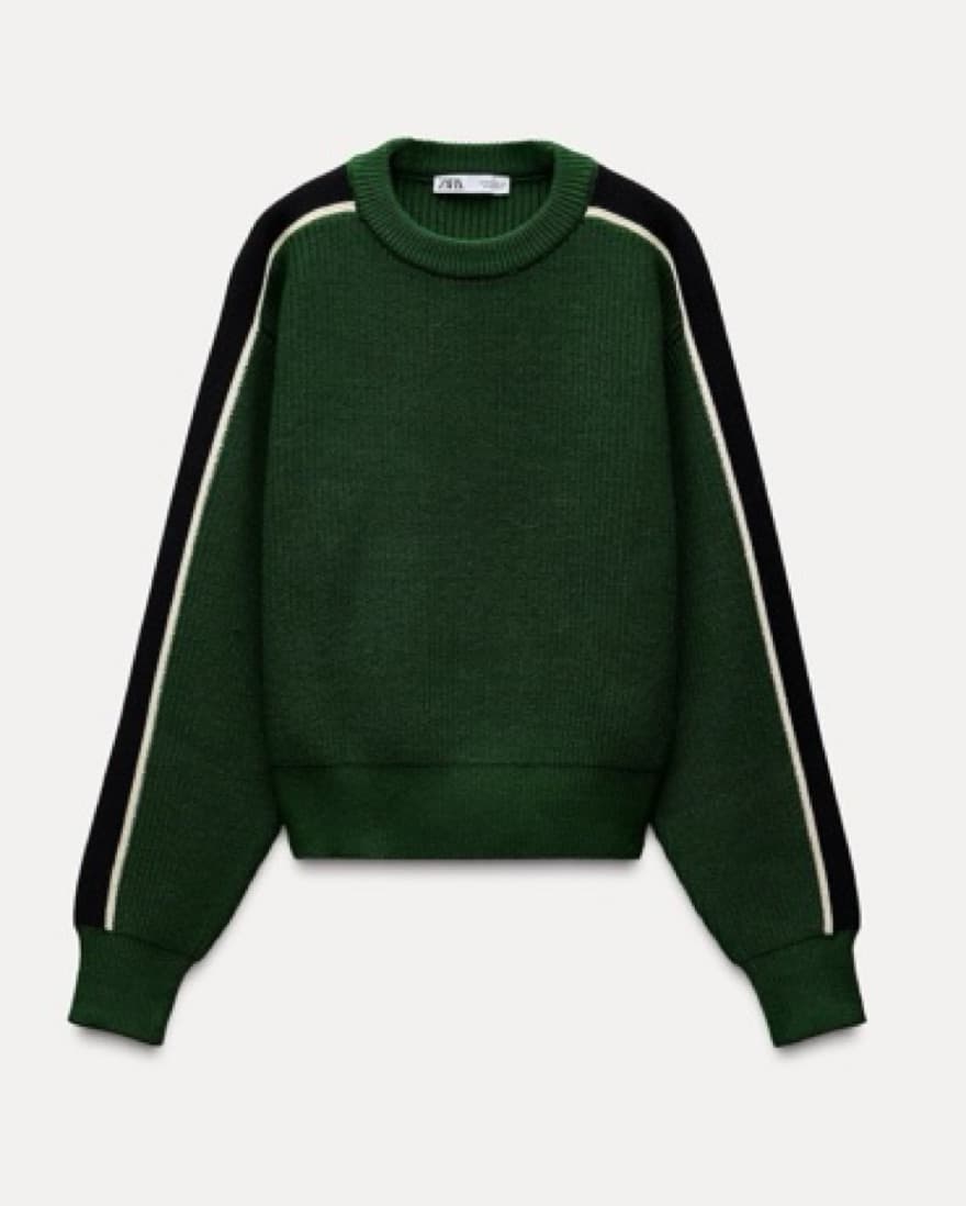 Knit Sweater With Side Stripe - Image 1