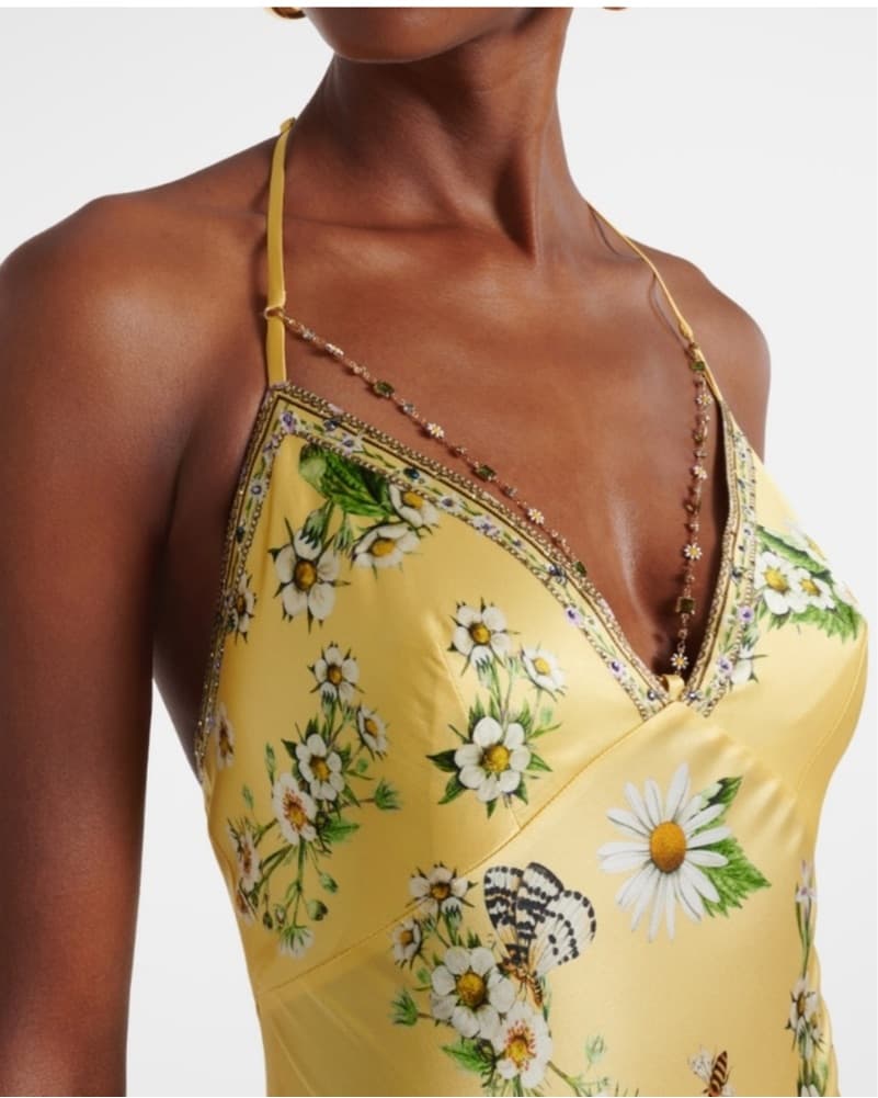 Camilla Yellow Chain Silk Dress  - Image 2