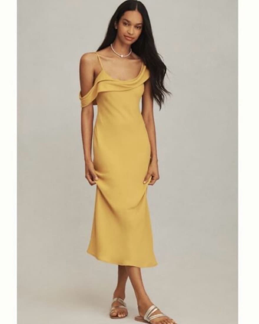 Yellow Off The Shoulder Dress - Image 3