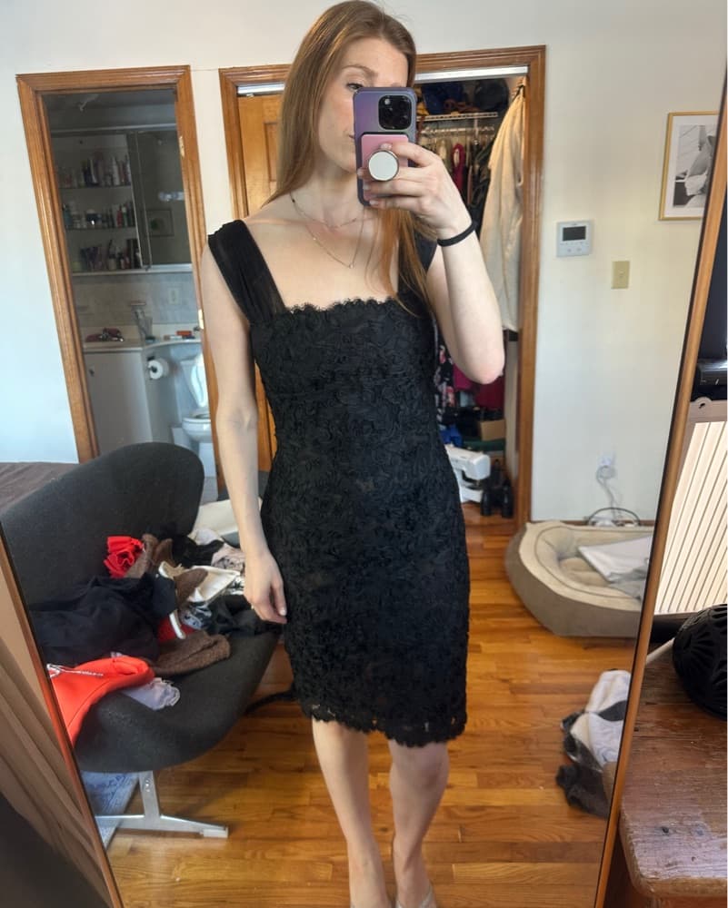 Calvin Klein Black Guipure Lace Dress - Image 4