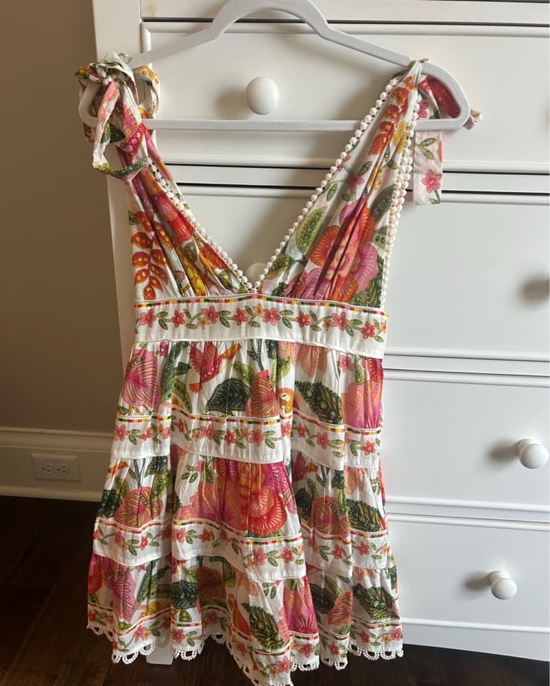 FARM Rio Macaw Bloom Off-White Mini Dres - Image 4