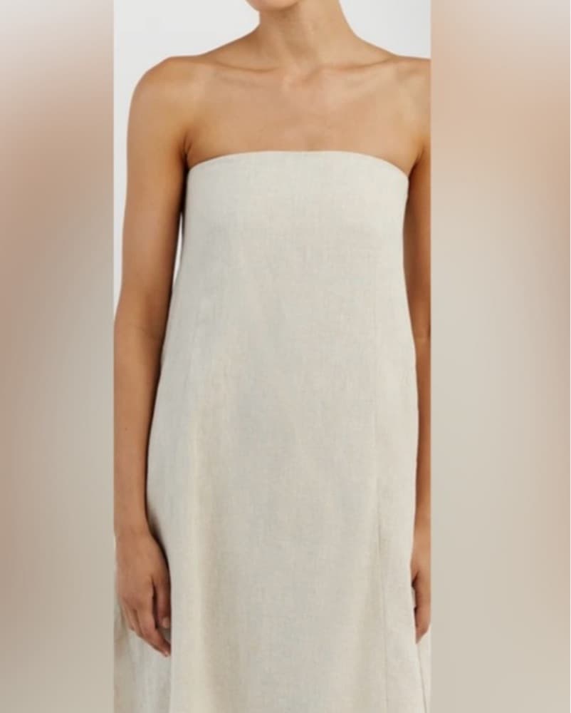 DISSH Strapless Linen Maxi Dress - Image 3