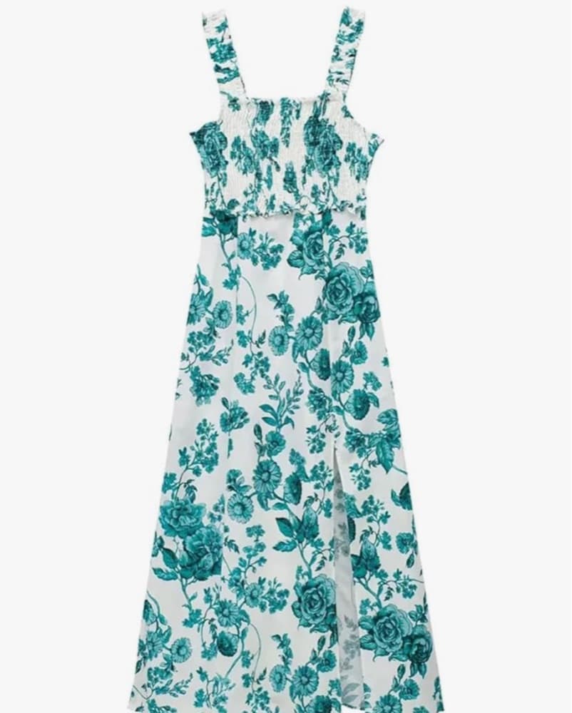 Zara Linen Dress with Smocked Bodice - Image 6