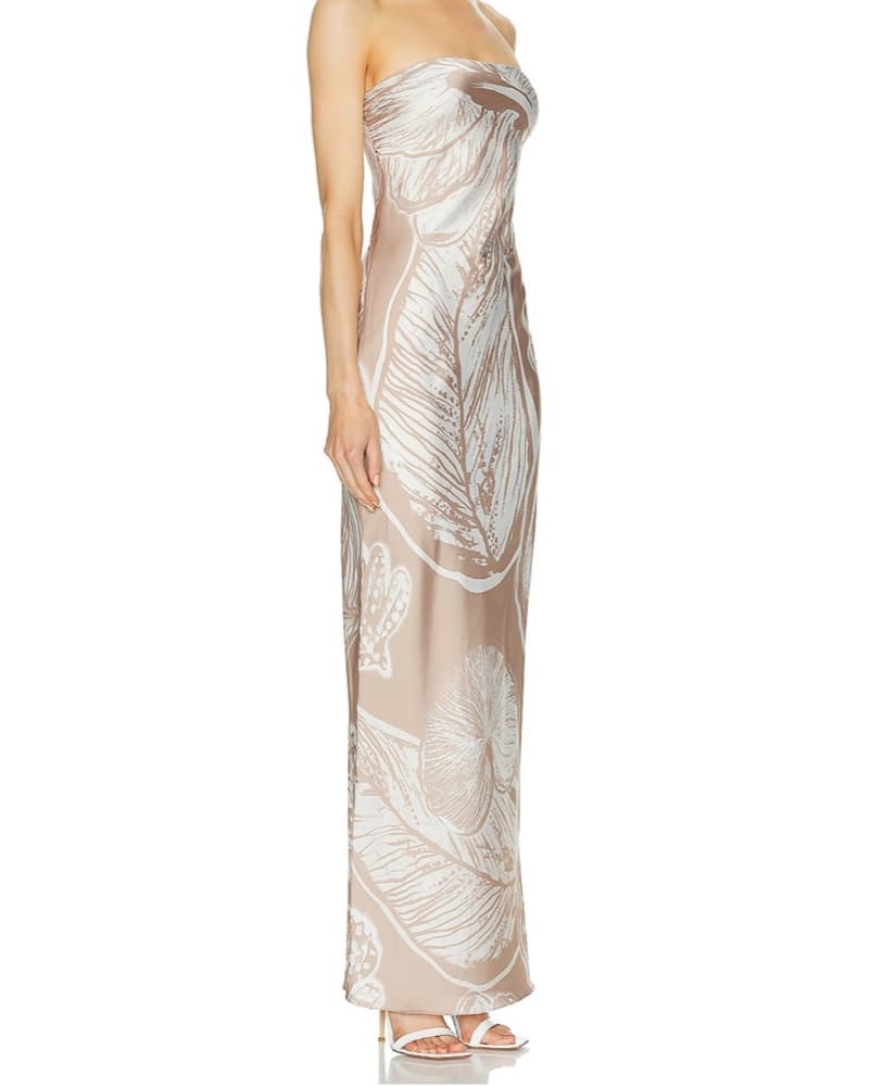 Opulent Floral Strapless Maxi Dress - Image 2