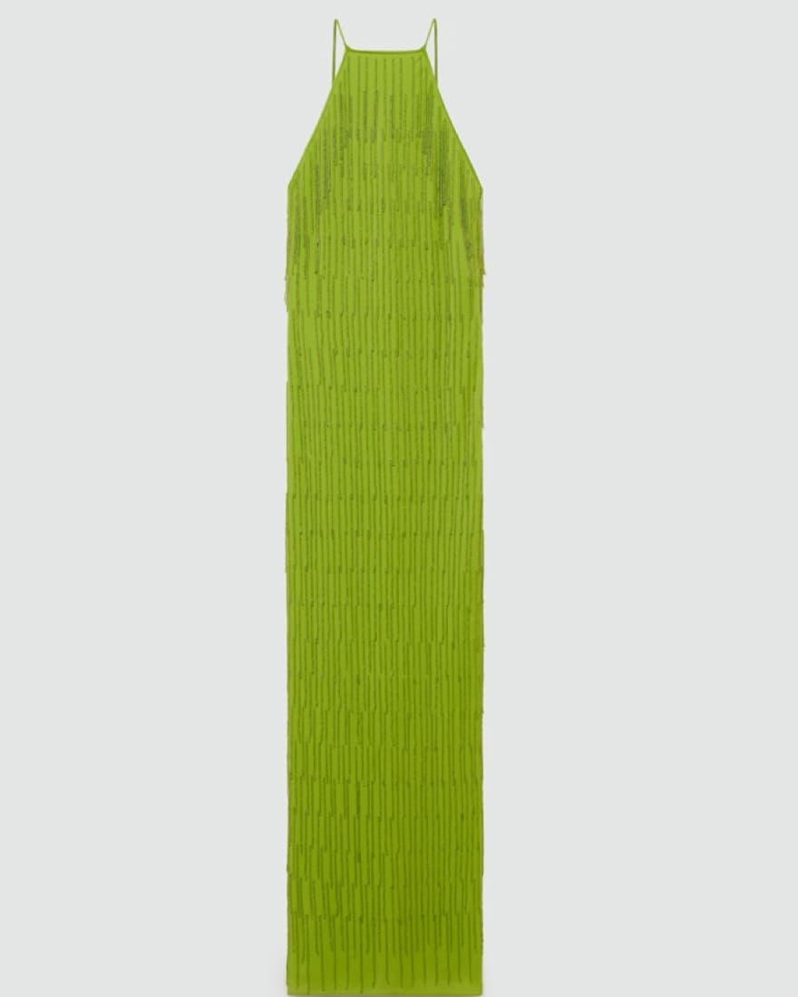 Green Beaded Maxi Dress - Image 4