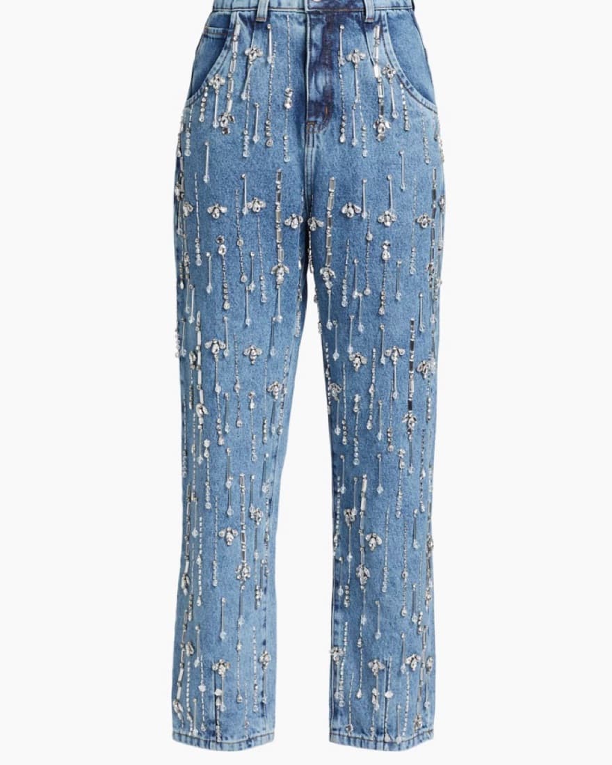PatBo Rhinestone Beaded Jeans - Image 1